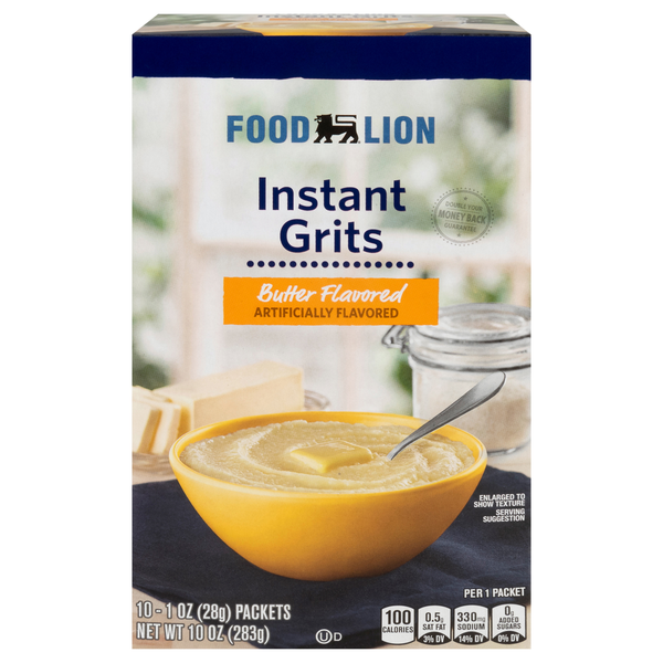 Food Lion Butter Flavored Instant Grits - 10 ct