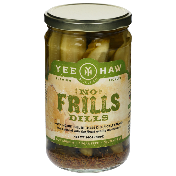 Yee-Haw Pickle Co. Low Sodium No Frills Dill Pickle Spears
