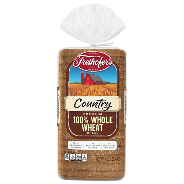 Freihofer's Country Premium Whole Grain 100% Whole Wheat Bread Sliced