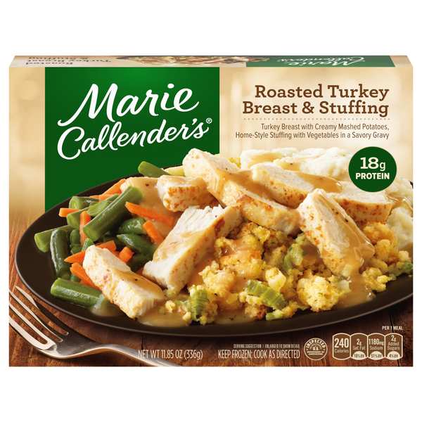 Marie Callender's Roasted Turkey Breast & Stuffing 18g Protein Frozen Meal