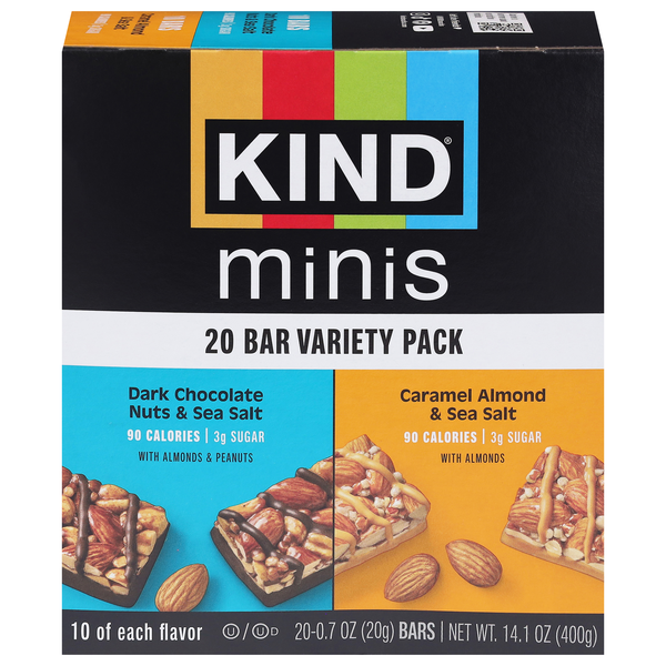 KIND Minis Gluten Free Variety Pack Bars - 20 ct