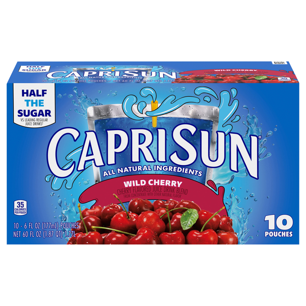 Capri Sun All Natural Wild Cherry Juice Drink Pouches - 10 pk