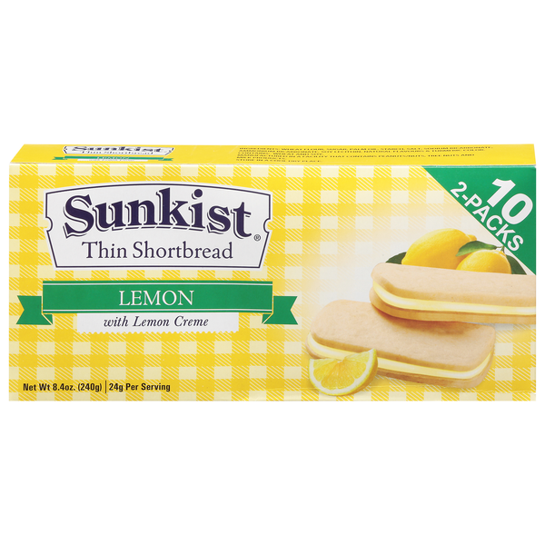 Sunkist Lemon Thin Shortbread Cookies - 10 ct