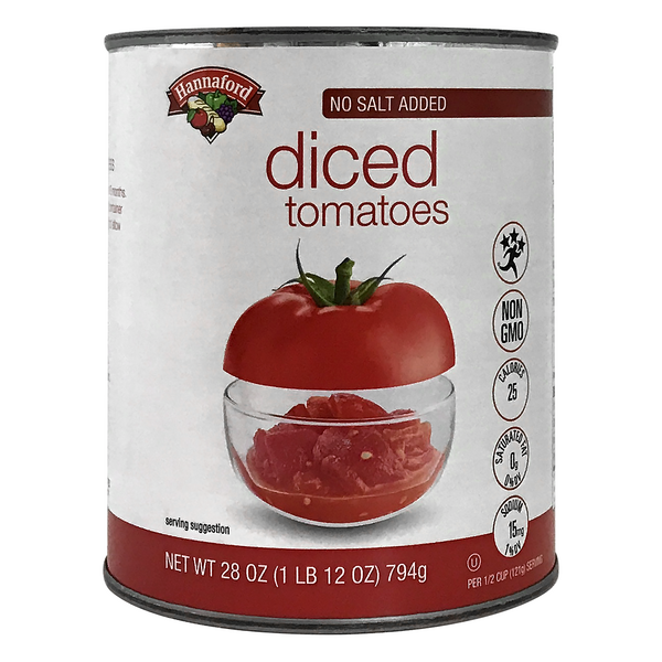 Hannaford No Salt Added Diced Tomatoes