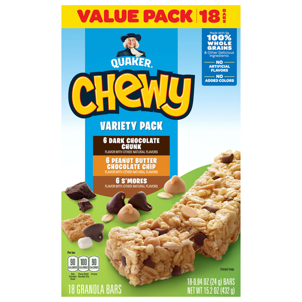 Quaker Chewy Granola Bars Variety Pack - 18 ct