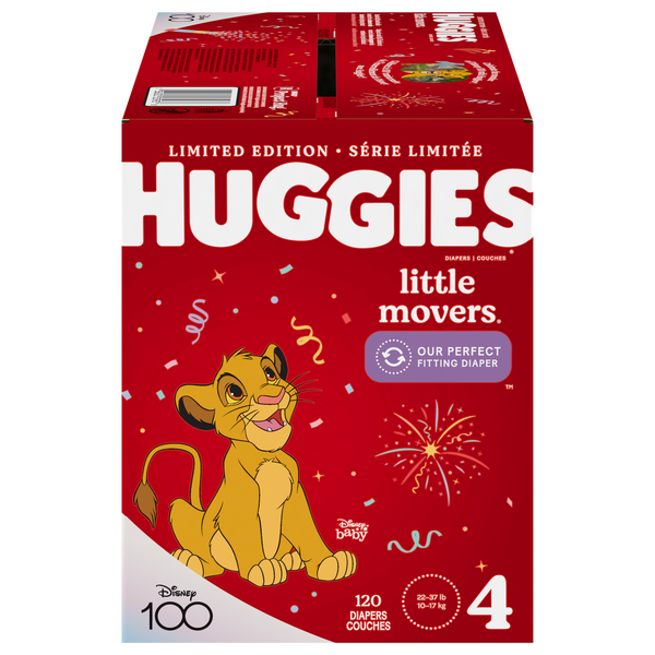 Huggies Little Movers Size 4 Baby Diapers 22-37 Ib