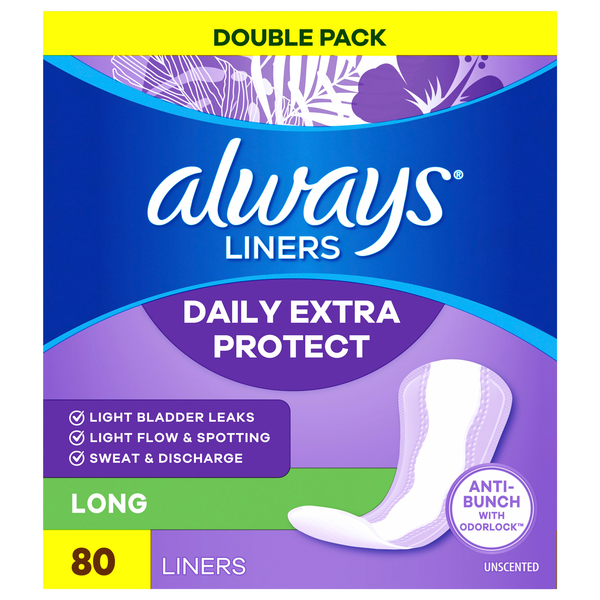 Always Anti-Bunch Xtra Protection Unscented Long Liners