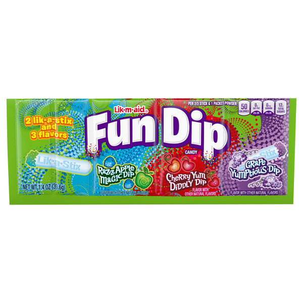 Fun Dip Grape Cherry & Razz Apple Dip Candy
