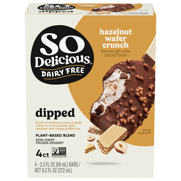 So Delicious Dairy Free Hazelnut Wafer Crunch Frozen Dessert Bars - 4 ct