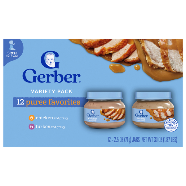 Gerber Mealtime 2nd Baby Food Puree Favorites Variety Pack - 12 ct