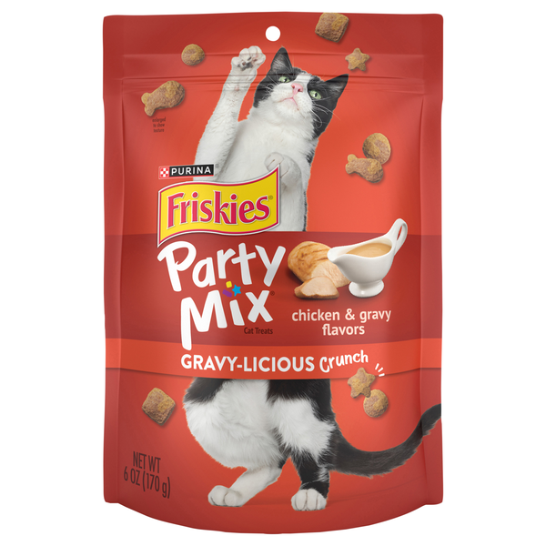 Friskies Party Mix Chicken Gravy-Licious Crunch Cat Treats