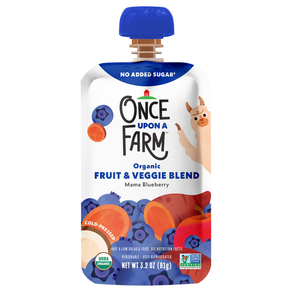 Once Upon a Farm Organic Baby Food Fruit & Veggie Blend Mama Blueberry