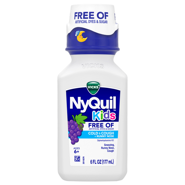 Vicks NyQuil Kids Cold & Cough Nose Grape Multi-Symptom Relief Liquid