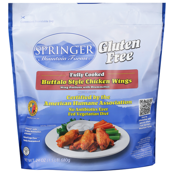 Springer Mountain Farms Gluten Free Buffalo Style Chicken Wings Frozen