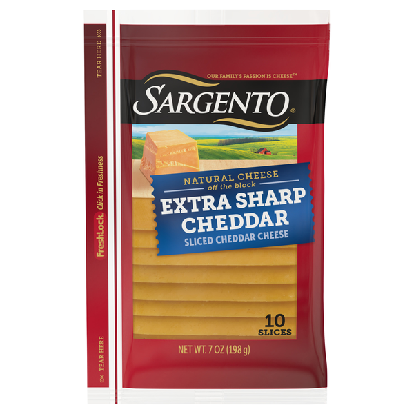 Sargento Natural Extra Sharp Cheddar Cheese Slices - 10 ct