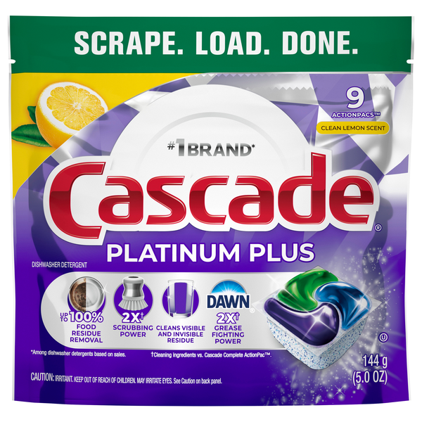 Cascade Platinum Plus Dawn Clean Lemon Dishwasher Detergent ActionPacs