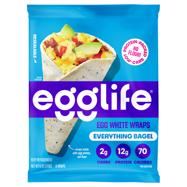 Egglife Everything Bagel Egg White Wraps - 6 ct