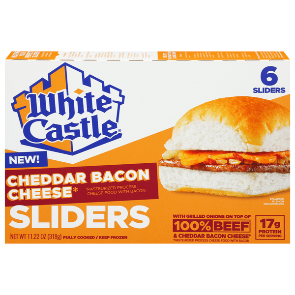 White Castle Cheddar Bacon Cheese Sliders - 6 ct