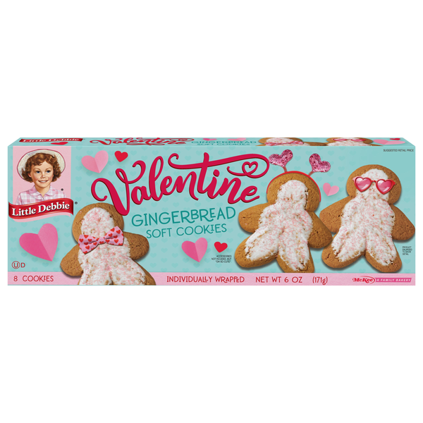 Little Debbie Valentine Gingerbread Soft Cookies - 8 ct