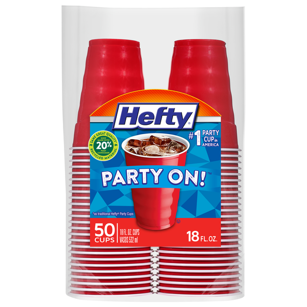 Hefty Red Plastic Party Cups 18 oz