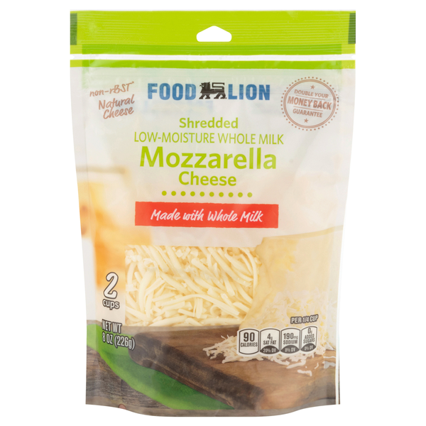 Food Lion Low-Moisture Whole Milk Shredded Mozzarella Cheese