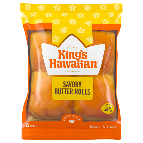King's Hawaiian Savory Butter Rolls - 4 ct