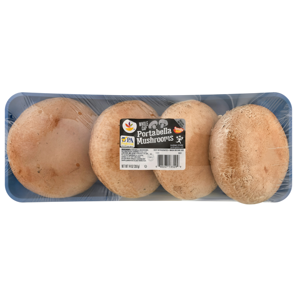 Stop & Shop Whole Cap Portabella Mushrooms - 4 ct