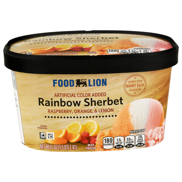Food Lion Rainbow Raspberry Orange & Lemon Sherbet
