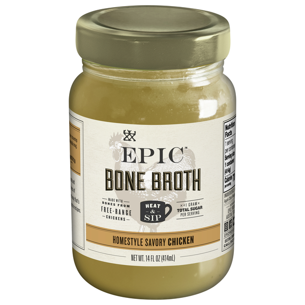 EPIC Gluten Free Heat & Sip Homestyle Savory Chicken Bone Broth
