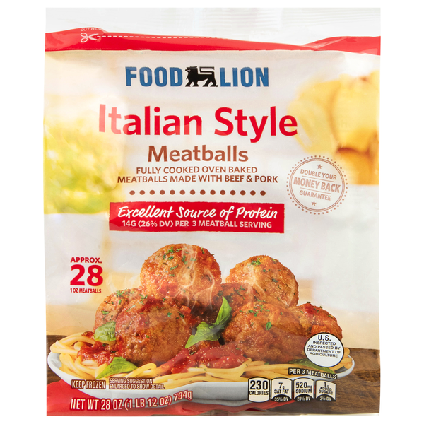 Food Lion Italian Style Beef & Pork Meatballs Frozen