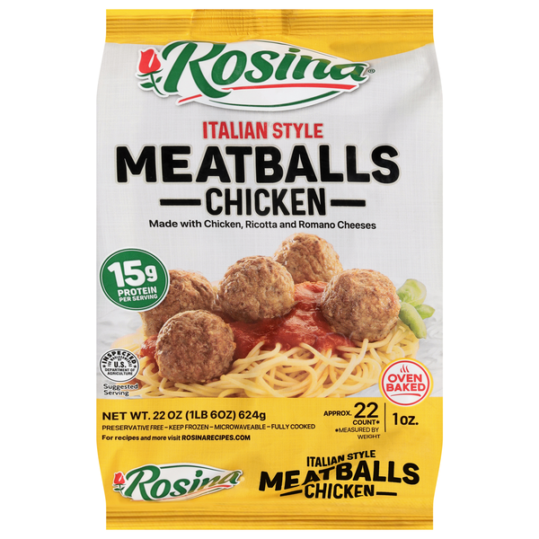 Rosina Italian Style Chicken Meatballs - apx 22 ct Frozen