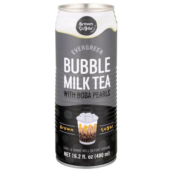 Evergreen Brown Sugar Bubble Milk Tea with Boba Pearls