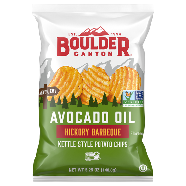 Boulder Canyon Avocado Oil Hickory Barbeque Kettle Style Potato Chips