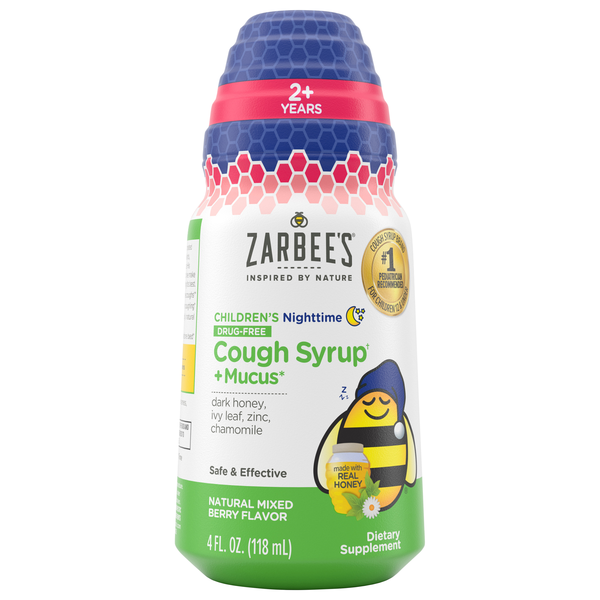 Zarbee's Children's Nighttime Cough Syrup + Mucus Mixed Berry Ages 2+
