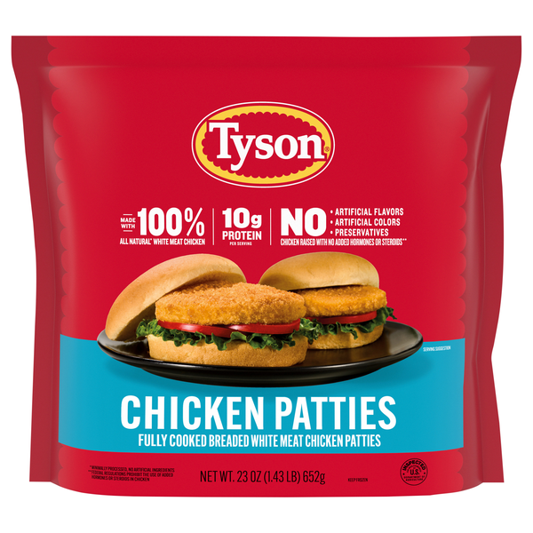 Tyson Fully Cooked Chicken Patties Frozen