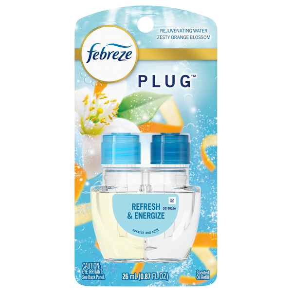 Febreze Plug Rejuvenating Water/Zesty Orange Blossom Scented Oil Refill