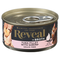 Reveal Grain Free in Broth Tuna Fillet with Shrimp Wet Cat Food