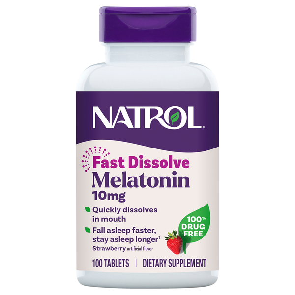 Natrol Fast Dissolve Melatonin 10mg X-Strength Dietary Supplements Tablets