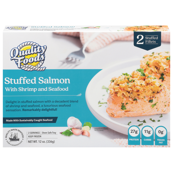 Quality Foods Wild Caught Stuffed Salmon - 2 ct Frozen
