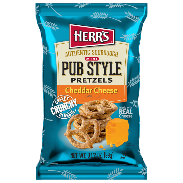 Herr's Cheddar Cheese Flavored Pub Style Mini Pretzels
