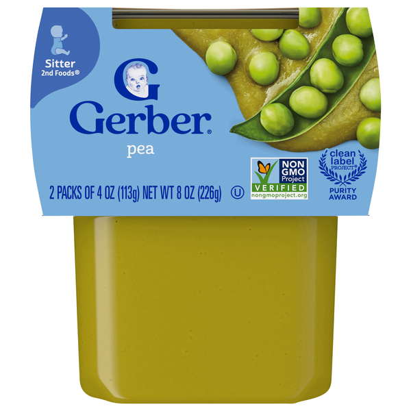 Gerber Natural 2nd Baby Food Pea - 2 ct
