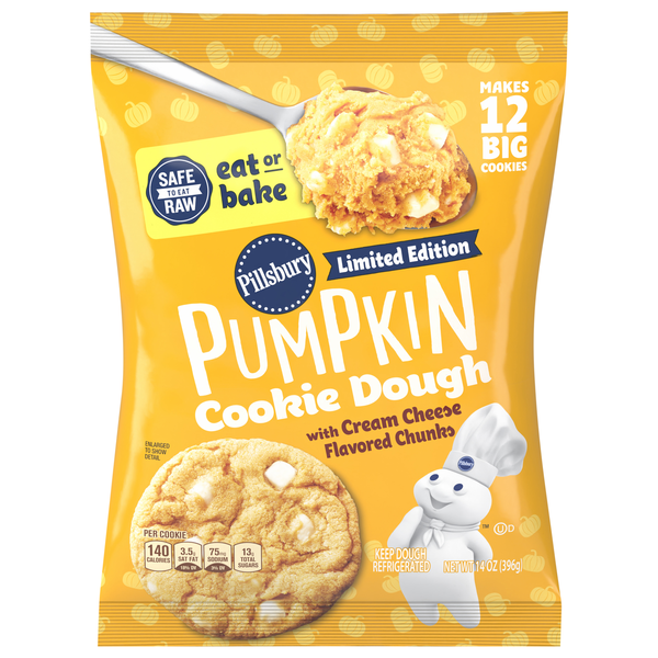 Pillsbury Pumpkin Cookie Dough with Cream Cheese Chunks - 12 ct