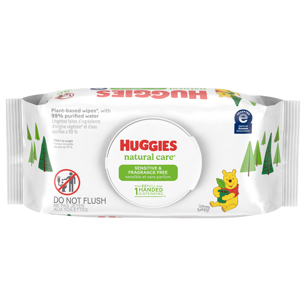 Huggies Natural Care Sensitive Fragrance Free Baby Wipes Pop-Top