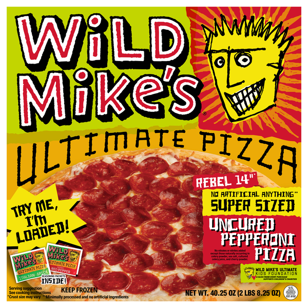 Wild Mike's Ultimate Super Sized Uncured Pepperoni Pizza Frozen
