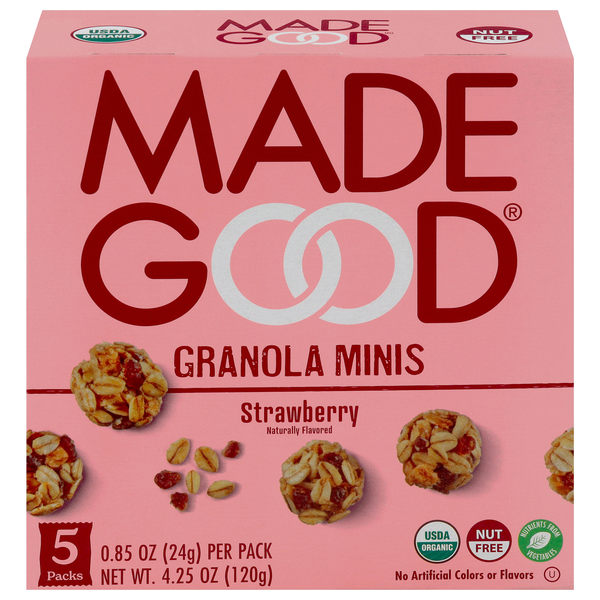 Made Good Organic Gluten & Nut Free Strawberry Granola Minis - 4 ct