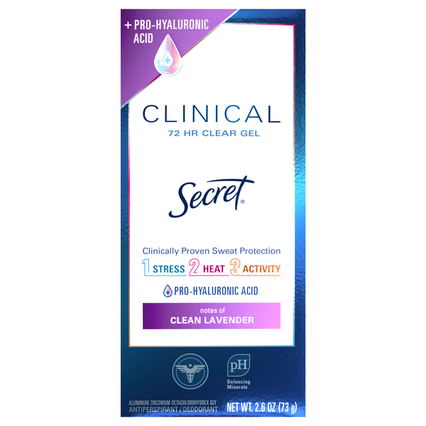 Secret Clinical Notes of Clean Lavender Antiperspirant Deodorant Clear Gel