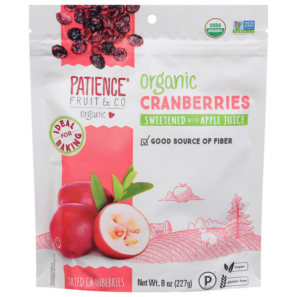 Patience Fruit & Co Organic Dried Cranberries Sweetened with Apple Juice