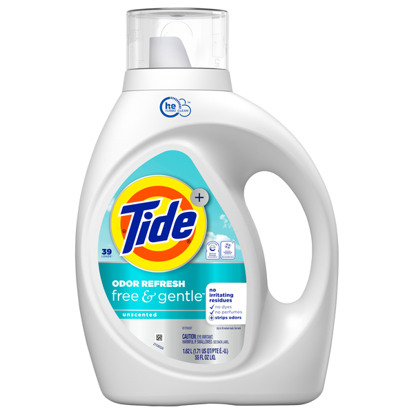 Tide Free & Gentle Odor Refresh Unscented Liquid Laundry Detergent