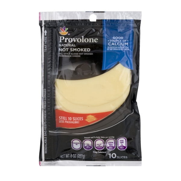 Save on Giant Provolone Cheese Not Smoked Sliced Natural 10 ct Order