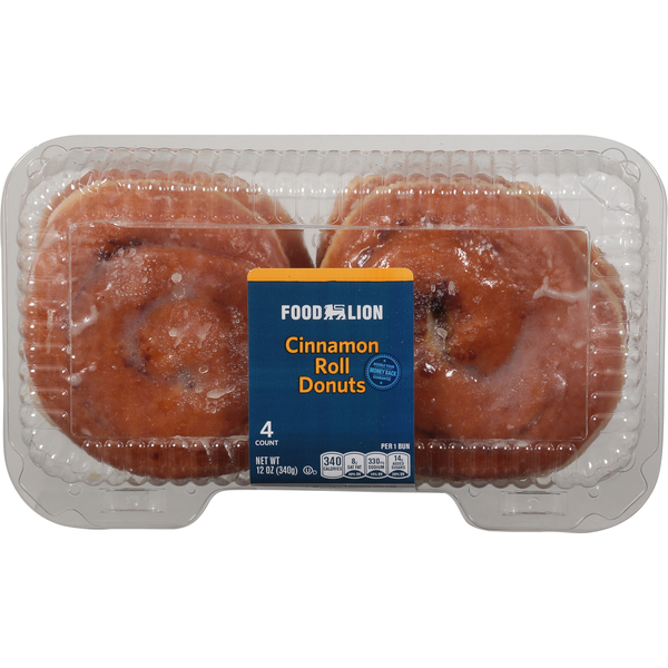 Food Lion Cinnamon Roll Donuts - 4 ct